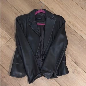 Brown leather blazer
